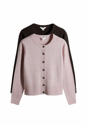 REGULAR FIT  2 PACK - Cardigan - soft pink chocolate brown