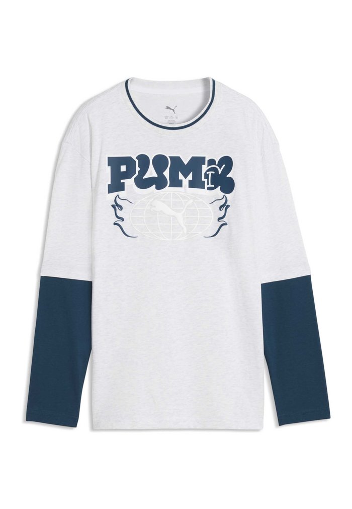 PUMA MID 90S RELAXED LAYERED LANGARMSHIRT - Long sleeved top - white glow heather