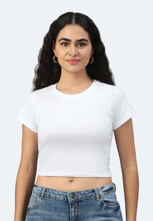 CROP TAYLOR TEE - T-shirt basic - blanc