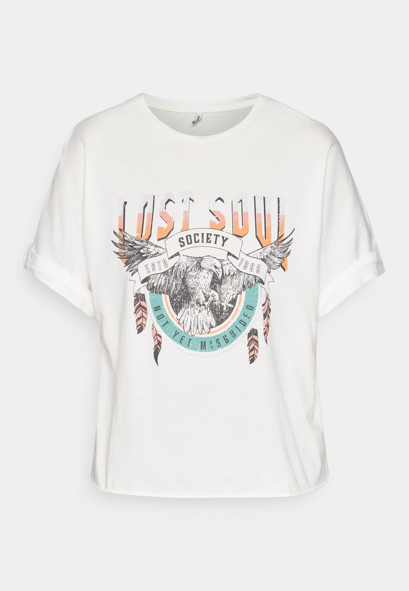Only T-shirt print crème
