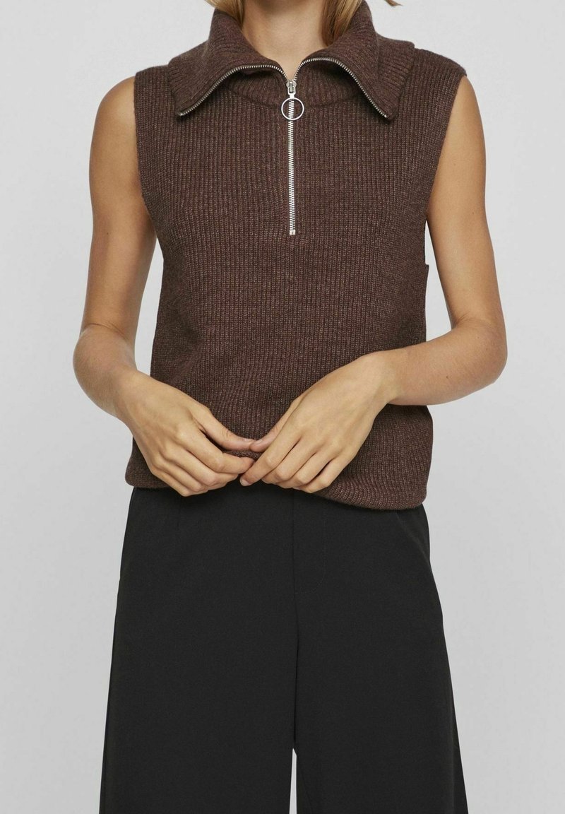 VILA Svetr - dark brown