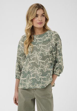 Cream, CRTORLI BLOUSE - Pluus - mulled basil