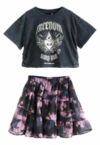 Next REGULAR FIT GRAPHIC  SET - Fustă în formă de A - grey purple