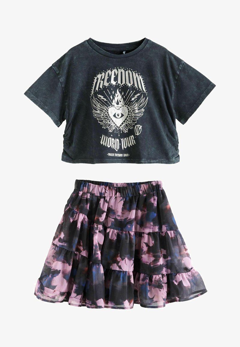 Next REGULAR FIT GRAPHIC SET - Fustă în formă de A - grey purple