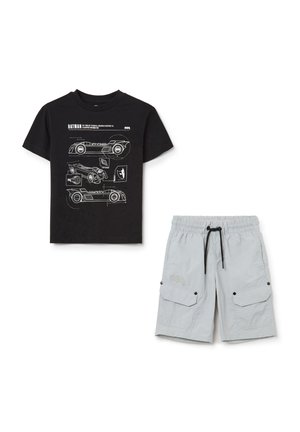 JOGGING SET - Shorts - black white