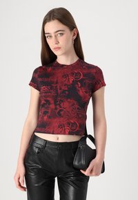 Guess Originals GO PRINTED TIE UP TEE - T-shirt print - ravishing red multi