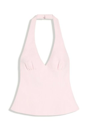 Bershka, STRUCTURED - HALTER TOP - Top - light pink