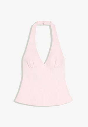 Bershka, STRUCTURED - HALTER TOP - Top - light pink