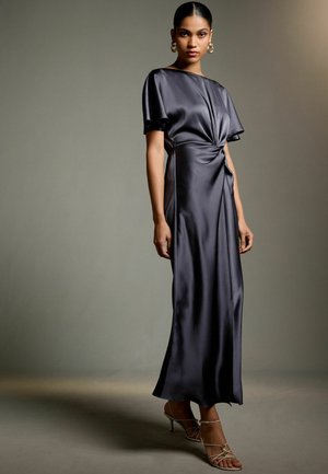 Next, PETITE FIT - SATIN SHORT SLEEVE TWIST FRONT MIDI DRESS - Occasion wear - petrol blue