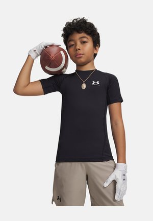 Under Armour HEATGEAR ARMOUR - Sports T-shirts - black/white