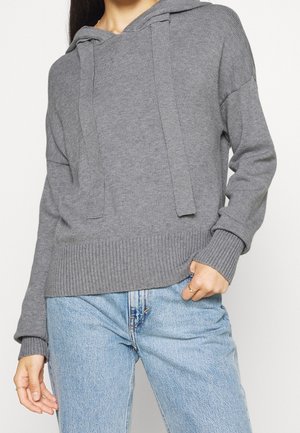 Felpa con cappuccio - mottled grey