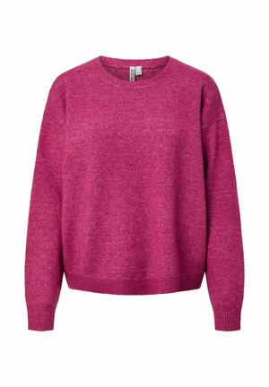 Pieces, PCSALLY LS O-NECK KNIT NOOS BC - Pullover - raspberry radiance
