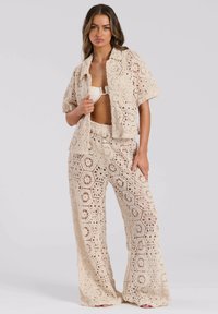 South Beach CROCHET BEACH CO ORD - Camisa - cream