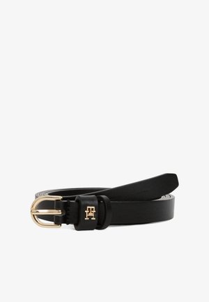 Tommy Hilfiger, ESSENTIAL TH MONOGRAM LEATHER BELT - Ceinture - black