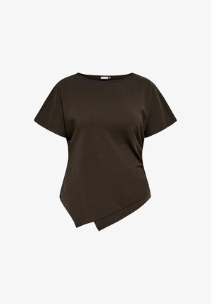 ONLY Carmakoma, TOP CARENNI TOP - T-shirt imprimé - chocolate torte