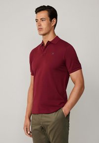 Hackett London SLIM FIT LOGO - Polokošeľa - burgundy red