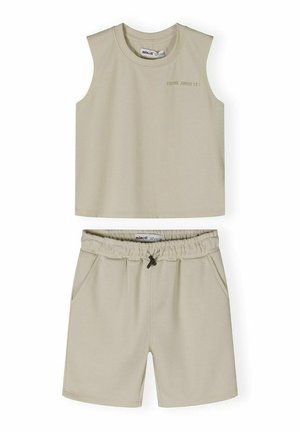 2 PCS SUMMER SET - Pantaloni sportivi - stone