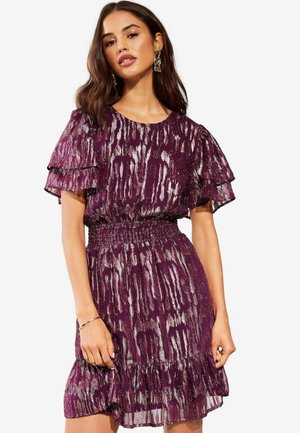 Friends Like These REGULAR FIT - ZEBRA RUFFLE SLEEVE MINI  - Cocktailkleid/festliches Kleid - purple