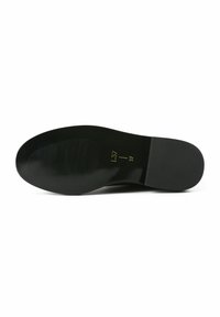 Black shoe sole featuring a smooth, glossy finish with textured grip patterns. Size 37 marked on the side.