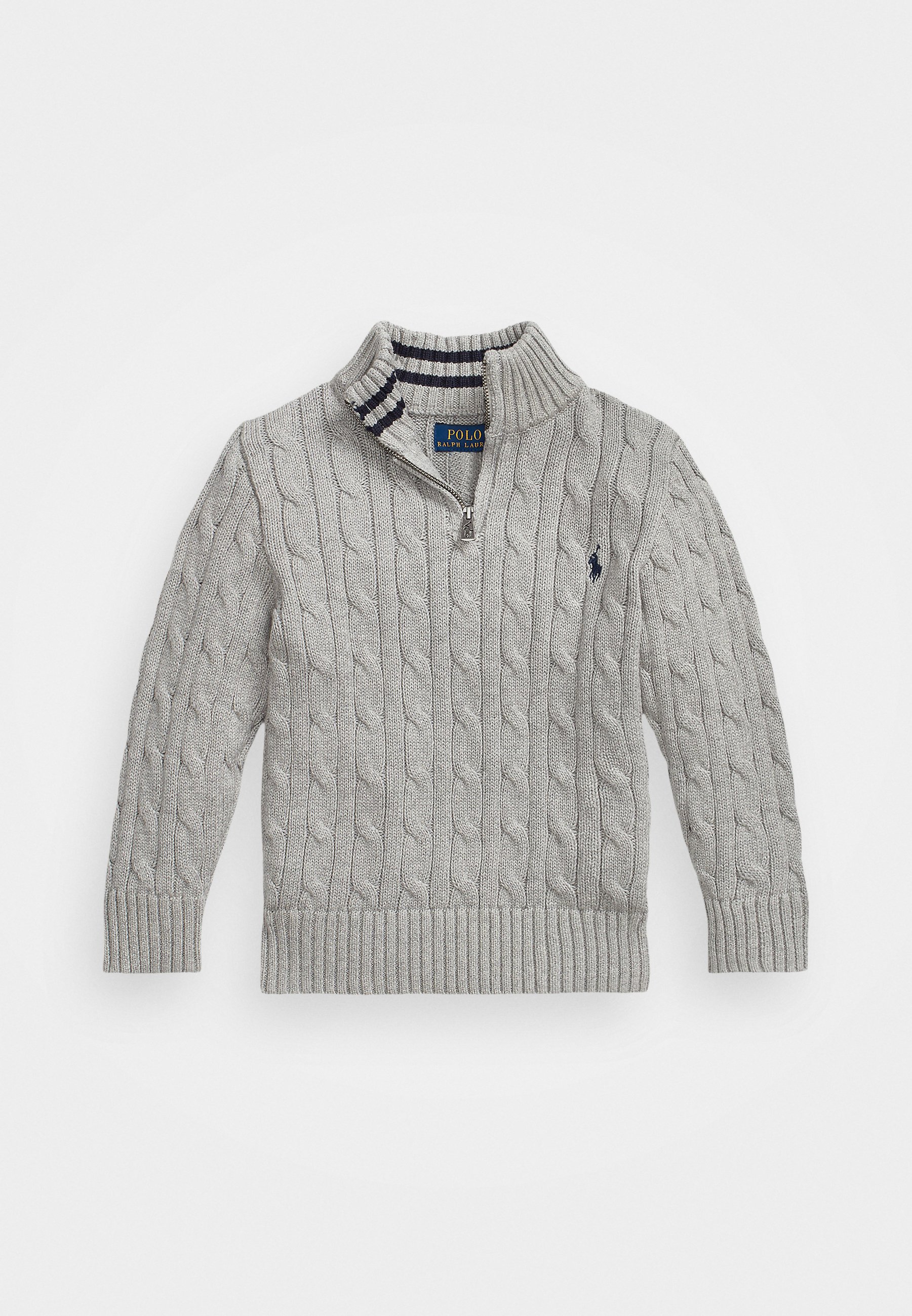 Cable Knit Sweater Grey Ralph Lauren Half Zip Polo Ralph Lauren