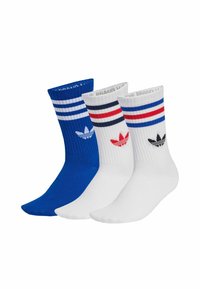 adidas Originals CREW 3 PACK UNISEX - Calcetines - white white collegiate royal