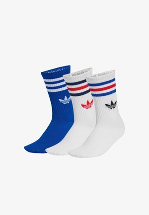 adidas Originals CREW 3 PACK UNISEX - Socks - white white collegiate royal