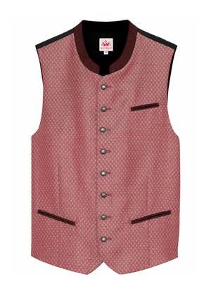 DANIEL - Weste - dunkel rot hell beige