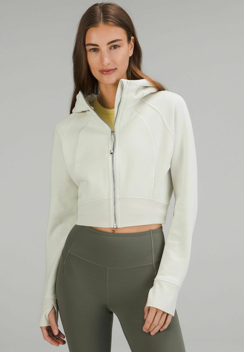 lululemon SCUBA FULLZIP CROPPED HOODIE LIP GLOSS Sweatjakke bone/hvid Zalando.dk