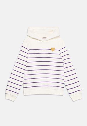ONLY GIRLS, KOGADELLE AMOUR STRIPE - Hoodie - off-white/purple