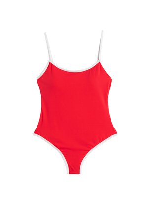 SPAGHETTI STRAPPY BINDING DETAIL PADDED SWIMSUIT. - Traje de baño - red