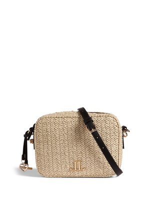 BOXY - Cross body bag - beige raffia