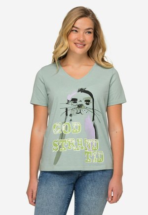 T-shirt con stampa - deep mint