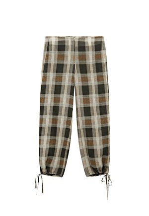 Massimo Dutti, CHECK PRINT SAROUEL TROUSERS - Kalhoty - green