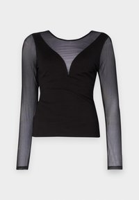 ONLY ONLBECKI BODYTOP - Tops ar garām piedurknēm - black