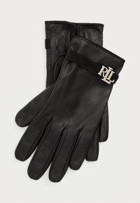 LOGO-TRIM SHEEPSKIN TECH GLOVES - Cimdi - black