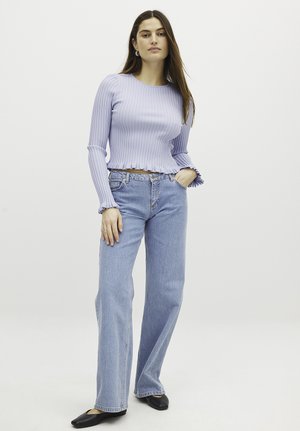 NA-KD ROUND NECK FRILL  - Jumper - light blue