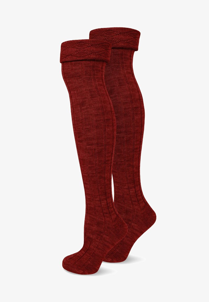 Normani OVER KNEE CUFFED 2 PACK - Overkneestrümpfe - burgund
