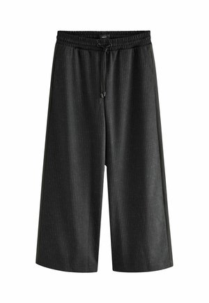 BRUSHED WIDE LEG PETITE - Pantaloni - black check