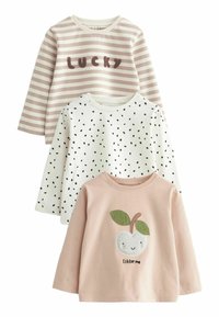 Next 3 PACK 3MTHS-7YRS - Pikkade varrukatega topp - cream neutral apple