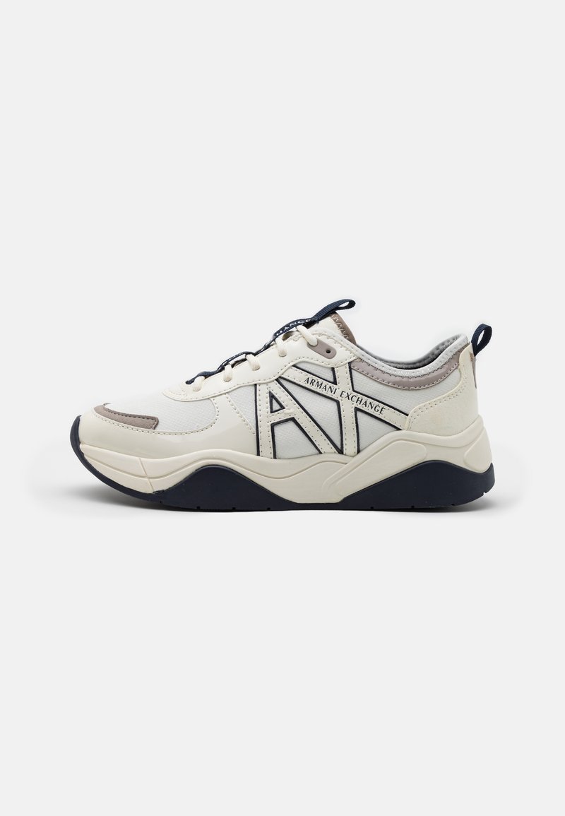 Armani Exchange LACE UP - Sneakers basse - off white/blue