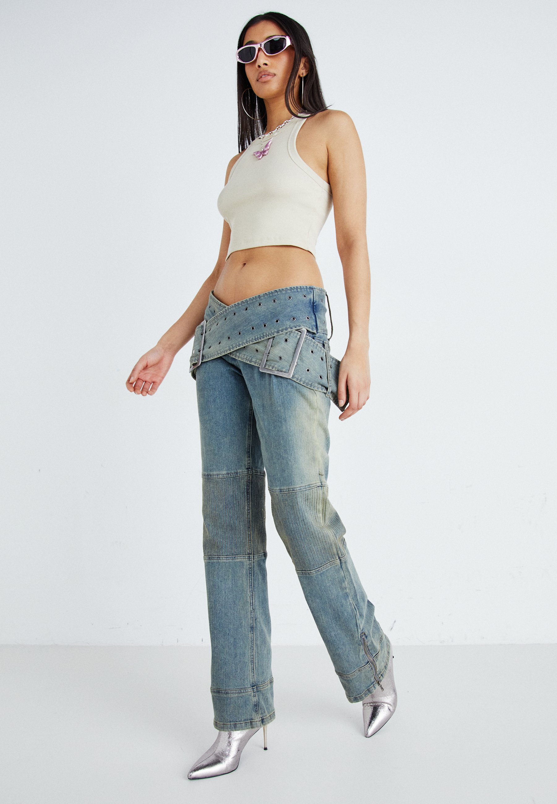 パンツ Jaded London flare denim W30 Jaded London ASSASSIN - Flared Jeans - light blue/light-blue