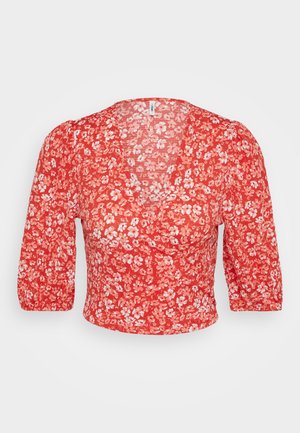 ONLY Petite, ONLPELLA 3/4 WRAP - Topper langermet - hot coral