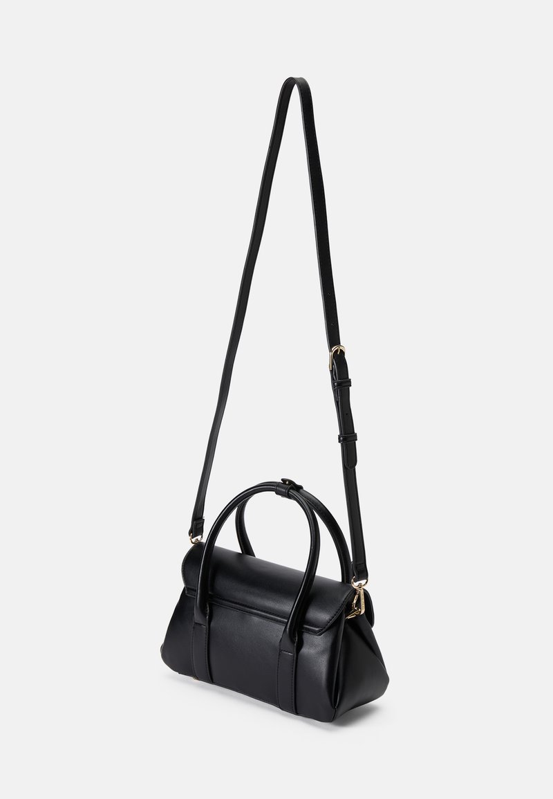 Sac à Main Vintage VALENTINO GARAVANI - Style Cartable En Cuir Et Toile - Couleur Brun - Occasion Très Bon État - Fabriqué En Italie