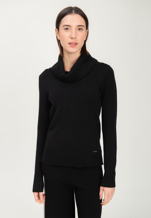 INFLUENCER COWL-NECK - Strickpullover - black