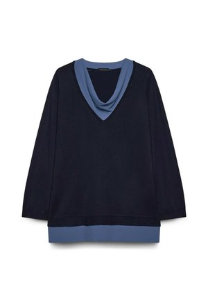 Fiorella Rubino, MAGLIA CON DRAPPEGGIATO A CONTRASTO - Sweatshirt - blu