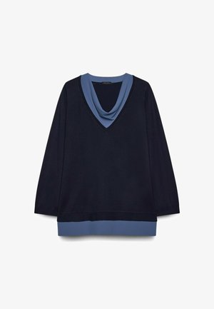 Fiorella Rubino, MAGLIA CON DRAPPEGGIATO A CONTRASTO - Sweatshirt - blu