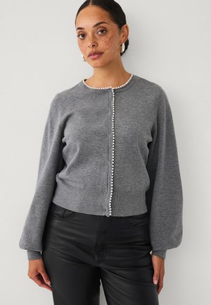 MIT PERLEN - Cardigan - grau