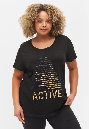 TRAININGS - T-shirt print - black gold foil logo