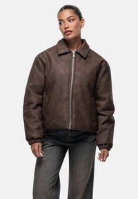 Imitatieleren jas - brown