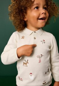 Next CHRISTMAS-REGULAR FIT - Top s dlhým rukávom - ecru santa snowman